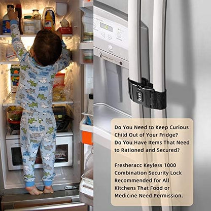 Adjustable strap mechanism for child proof refrigerator safety lock