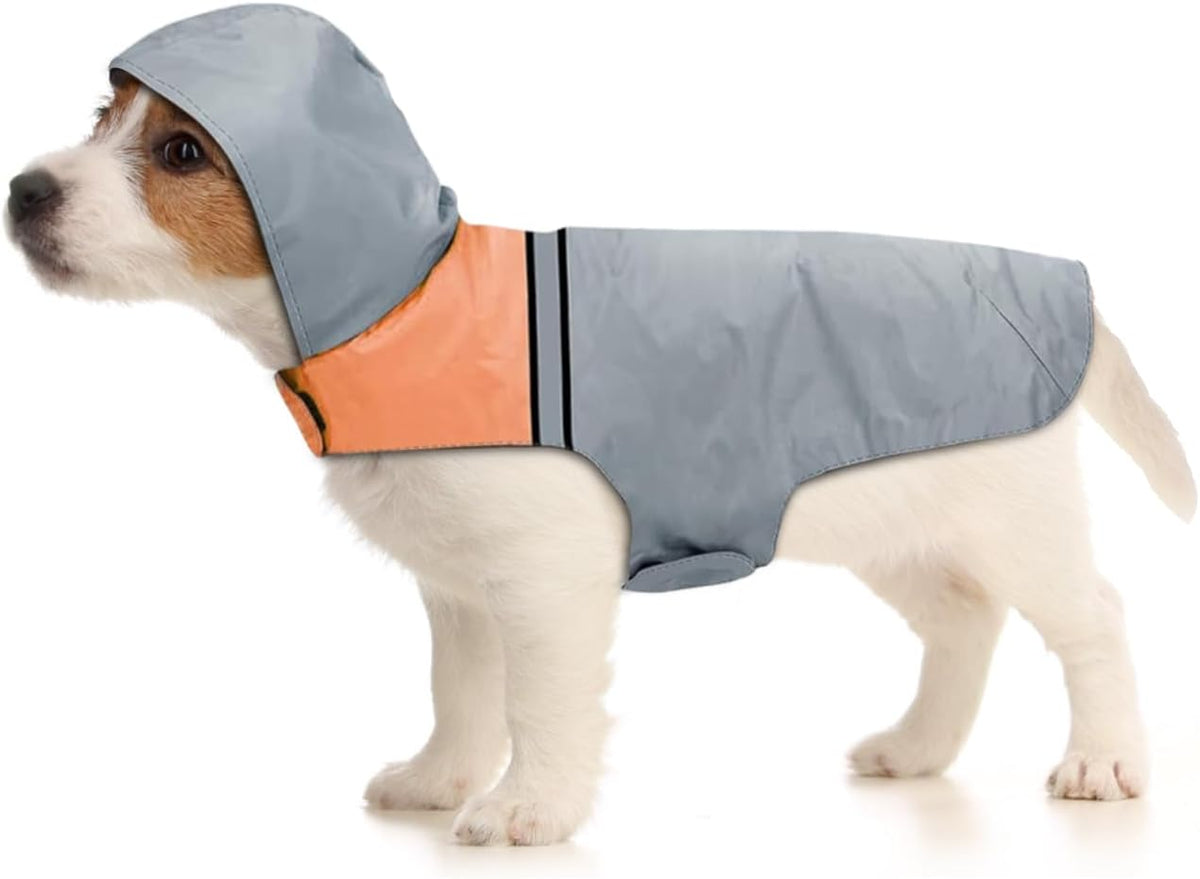 Dog Raincoat with Reflective Strip, Ultra Light Breathable Waterproof Dog Rain Jacket, Adjustable Waterproof Dog Raincoat with Hood, Suitable for Small, Medium, and Large Dogs (Grey, M) - Image 11