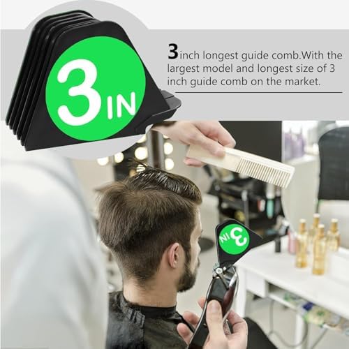 CR8GR8 professional clipper combs organized in a row demonstrating size variations