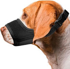 Side view of Seyezo mesh dog muzzle showing adjustable straps