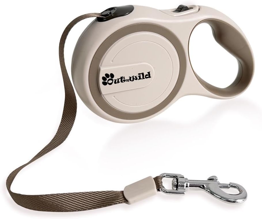 Outnwild retractable dog leash khaki front view