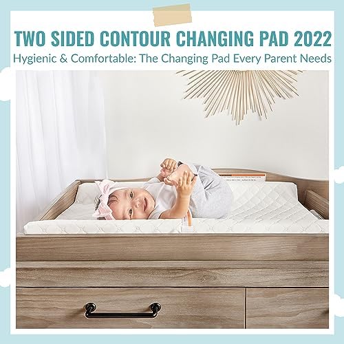 Dream On Me white changing pad quilted texture and waterproof cover