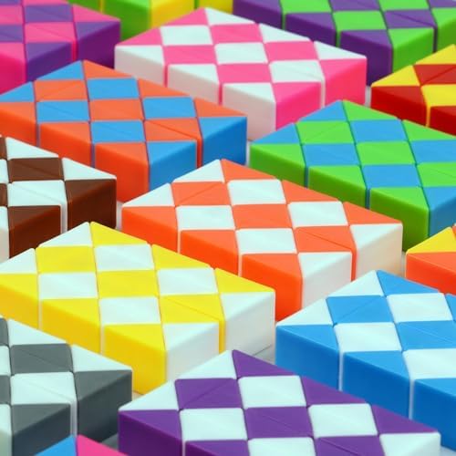 Kids holding and twisting authentic sequential movement snake puzzles for brain training
