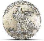Handcrafted American commemorative coin replica with 1907 Liberty design on a dark background.