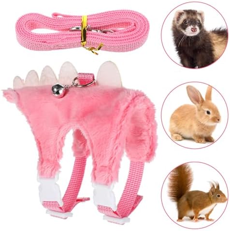 Matching pink leash with safety bell attachment for tracking small pets