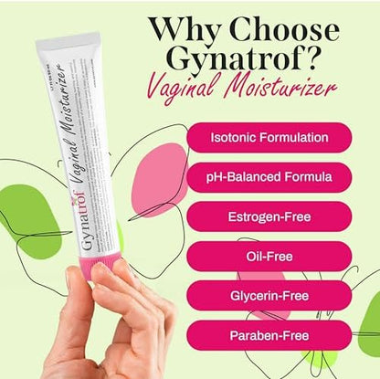 Back of Gynatrof box displaying usage instructions and 20 applications count.