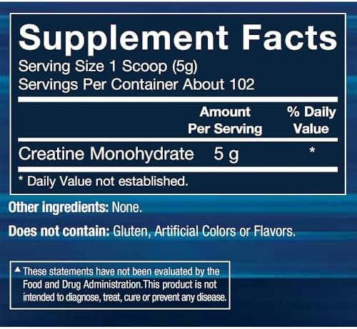 BodyTech micronized creatine monohydrate supplement label details