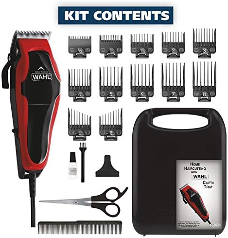 Wahl dual function corded hair clipper with the built-in detail trimmer flipped up for neckline edging