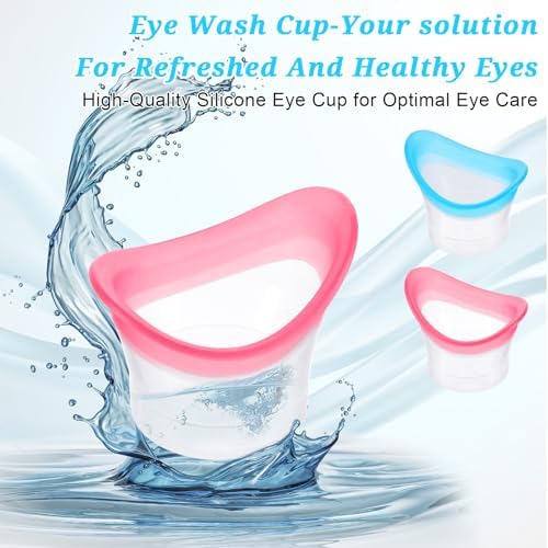 Manual air pressure eye cleaner tool being used for soothing tired eyes.