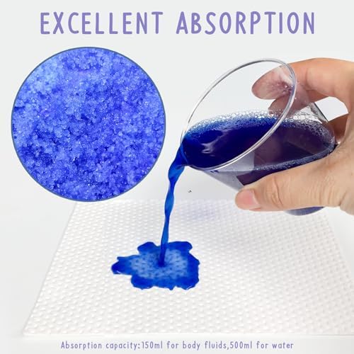 Reflyaway super absorbent pads showing polymer texture
