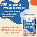 Prunucis liposomal glutathione softgels capsules close up view