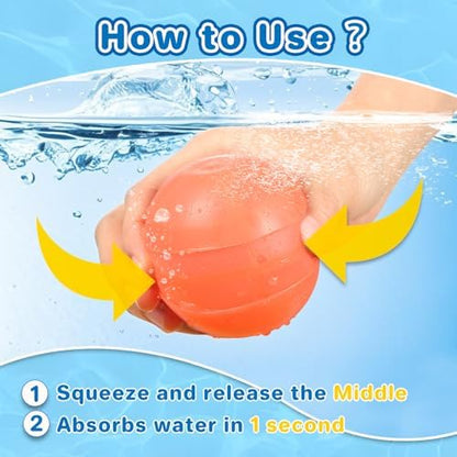 Self sealing magnet free water balloons floating in a swimming pool