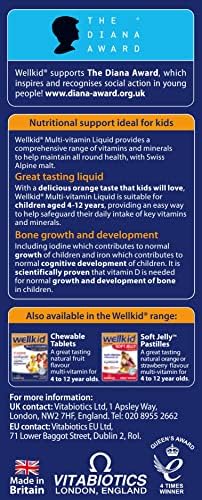 Authentic Wellkid 150ml bottle highlighting iron and vitamin D content for bone development