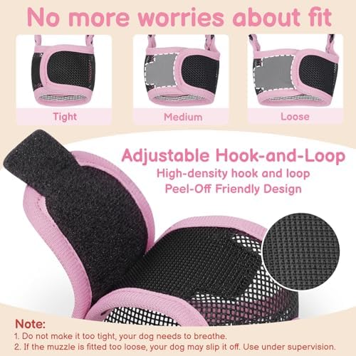 Side profile of Mayerzon pink XXS dog muzzle on small breed
