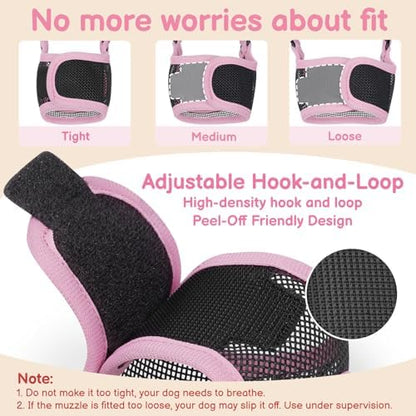 Side profile of Mayerzon pink XXS dog muzzle on small breed
