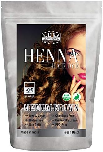 USDA certified organic natural brown henna powder texture and application kit contents