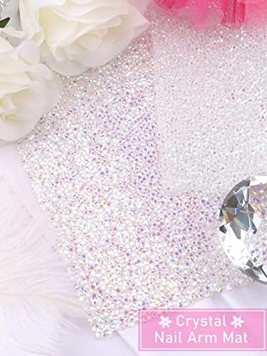 Detail shot of AB rhinestones on Ebanku nail mat