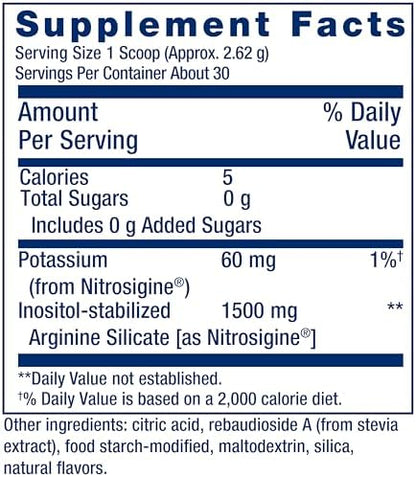 Life Extension NitroVasc Boost ingredient label details