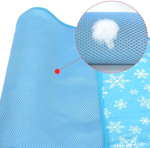 NACOCO summer cooling bed for dogs placed inside a travel car seat for summer road trips.