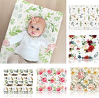 Gissroys Zhenzq infant massage mat cover botanical greenery design close up