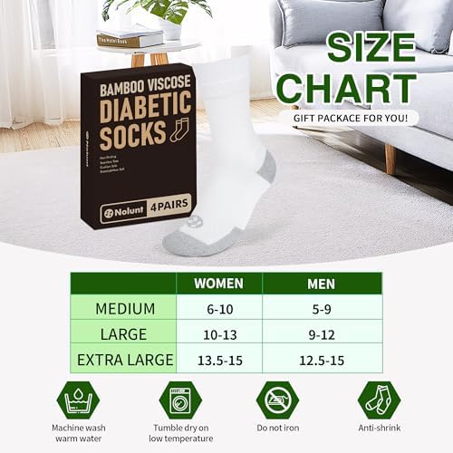 NOLUNT bamboo viscose diabetic socks moisture wicking feature
