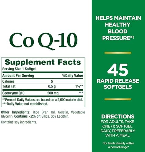 Rapid release CoQ10 softgels enhanced absorption
