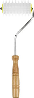 QWORK honeycomb uncapping roller tool with sharp plastic prongs and steel frame