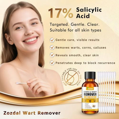 Close up of Zozdal liquid applicator for precise plantar wart and corn removal.