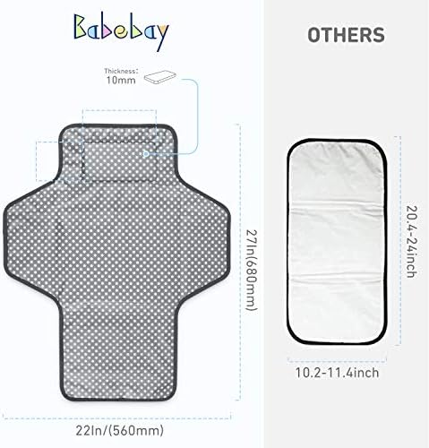Babebay foldable travel changing mat grey pattern