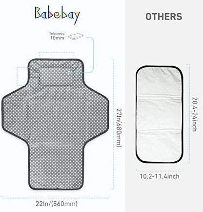 Babebay foldable travel changing mat grey pattern