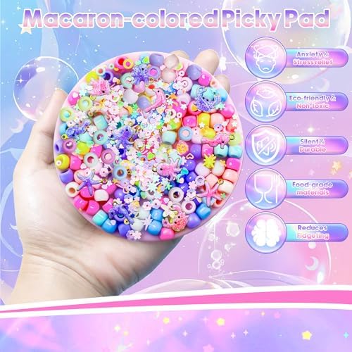 Close up view of the aeloer skin picking relief pad highlighting the premium texture of the smooth round ceramic beads.