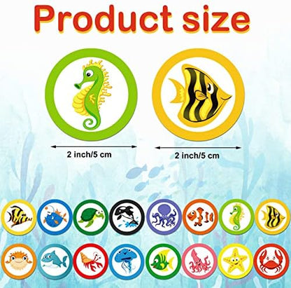 Close up of sea turtle potty training pee stickers for boys