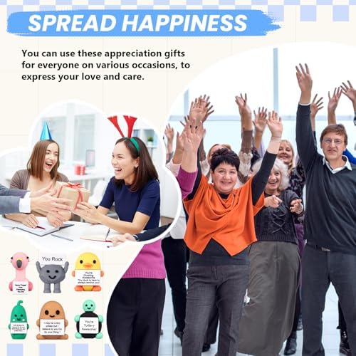 Gejoy inspirational gifts close up showing the detailed slogan boards and smiling faces of the figurines