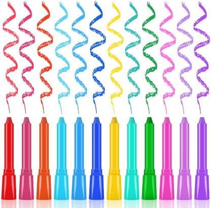 Close up of 12 vibrant temporary hair chalk pens
