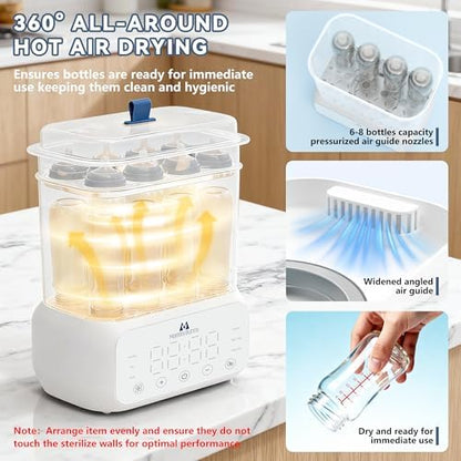 MammyBunny bottle sterilizer internal tray capacity for 8 bottles