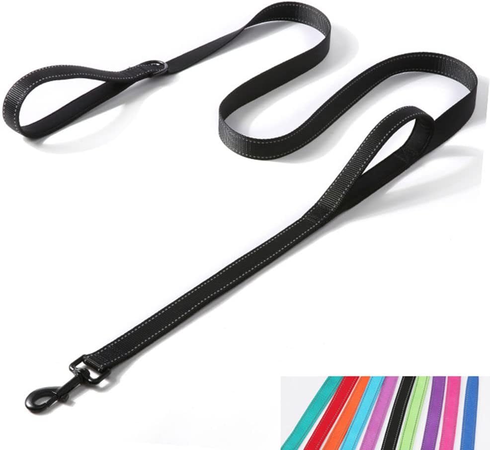 Side view of the 1-inch wide and 2.8mm thick durable woven nylon leash construction.