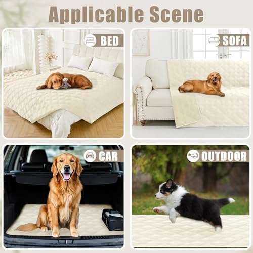 Durable stitching detail of the Smiry tear resistant dog blanket for furniture protection.
