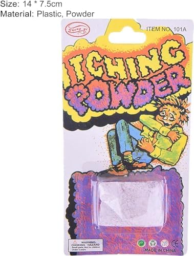 Jizlan safe non toxic itching powder packaging detailing dimensions