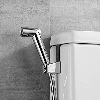 Close up of Xfonupzas chrome plated bidet spray nozzle