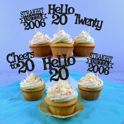 Authentic USA imported 20th anniversary party cake supplies package contents view.