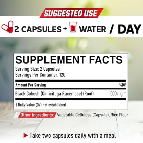 Dedicad Black Cohosh vegetarian supplement facts panel