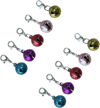 Pet collar bells with easy attachment lobster clips
