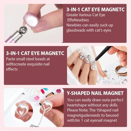 Heart shaped magnet guide for 3D nail designs
