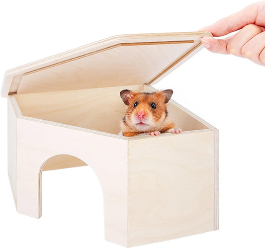 Niteangel Birch Chamber-Maze Hamster Hideout - Small Pets Woodland House Habitats Decor for Hamster Mice Gerbils Mouse - Image 1