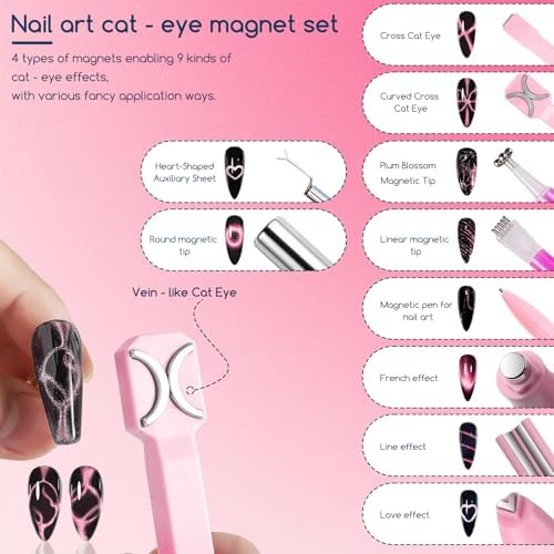 Premium Cosmetic nail art magnetic pens in packaging