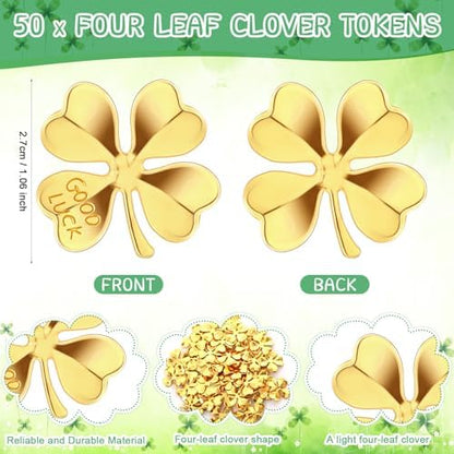 Ferreve four leaf clover pocket charms with blessing poem cards