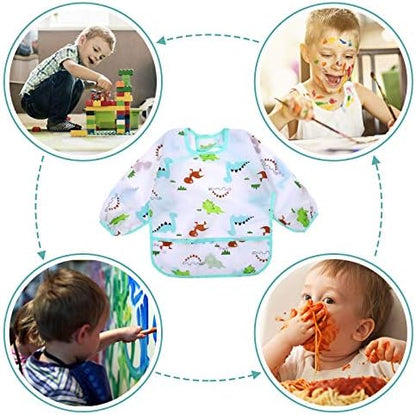 Four pieces of authentic Accmor lightweight imported baby feeding smocks