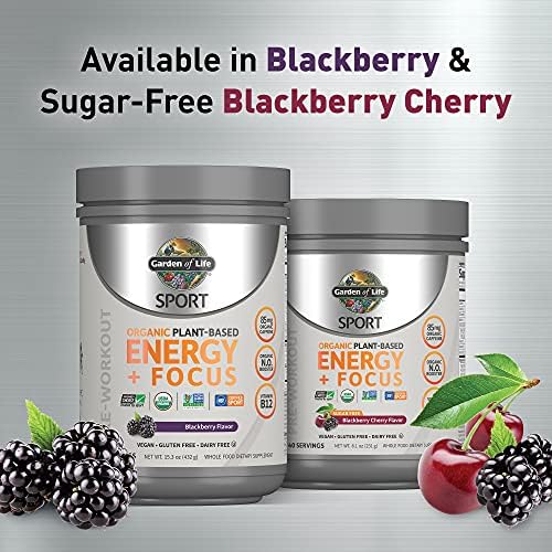 Garden of Life Sport organic pre workout drink mix blackberry flavour no artificial ingredients