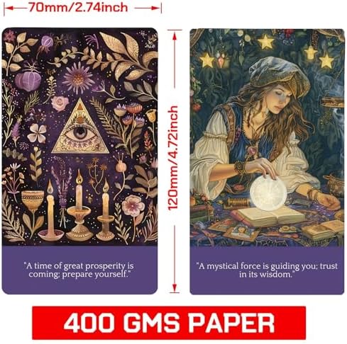 Fifty six premium paper oracle cards for beginners laid out to show the intricate mystical illustrations.