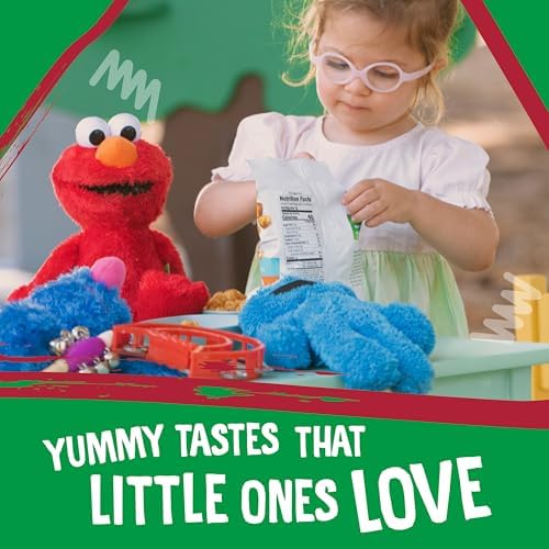 Side view of Earth's Best Sesame Street toddler snacks showing authentic imported product batch details